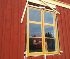 Återställd gul kulör, ödehus i Västerbotten